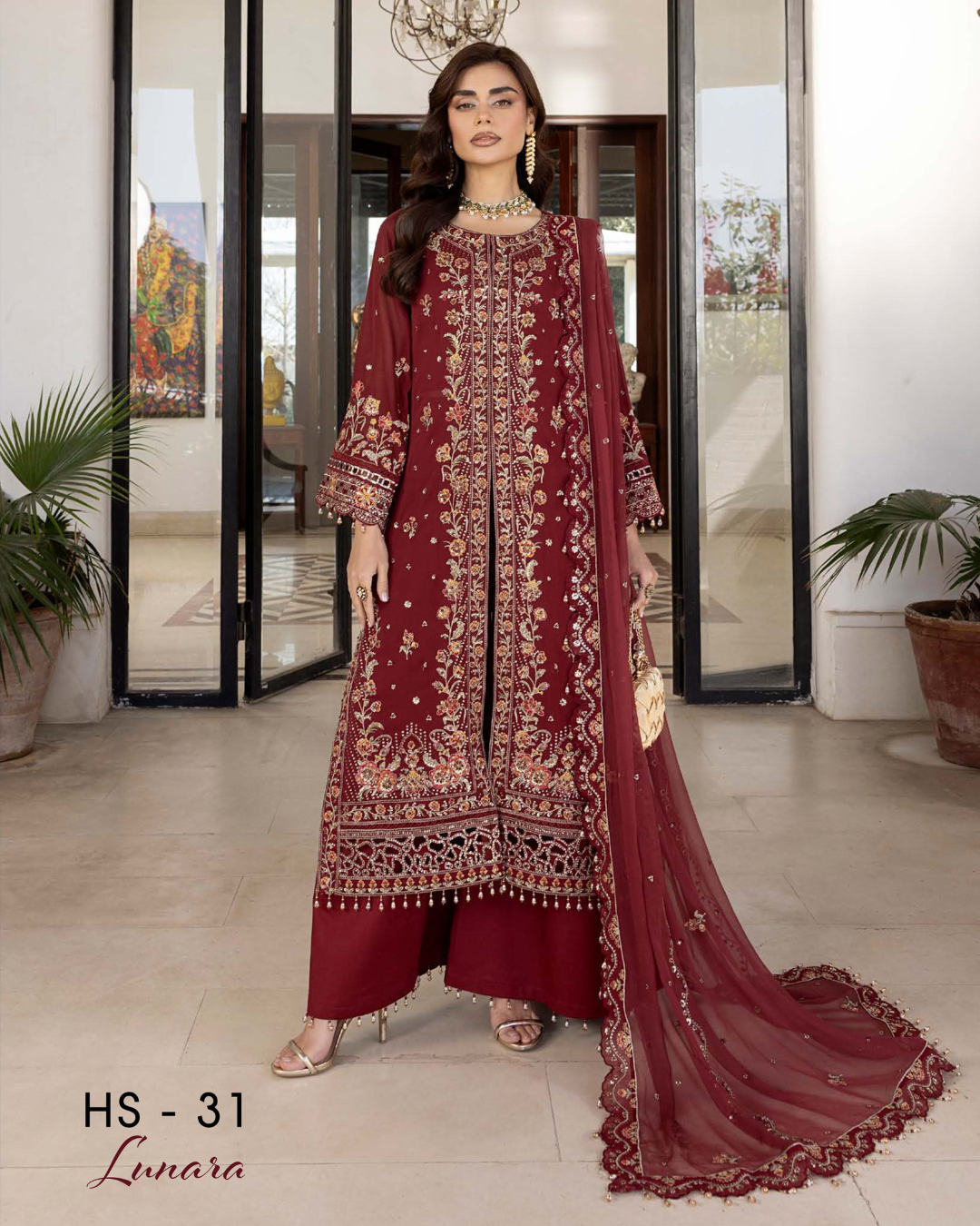 3-PC Unstitched Embroidered Kimora Luxury Formals By Raeesa Premium | HS-31