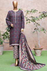 3-PC Stitched Exclusive Printed Khaddar By Bin Saeed | WK-2389