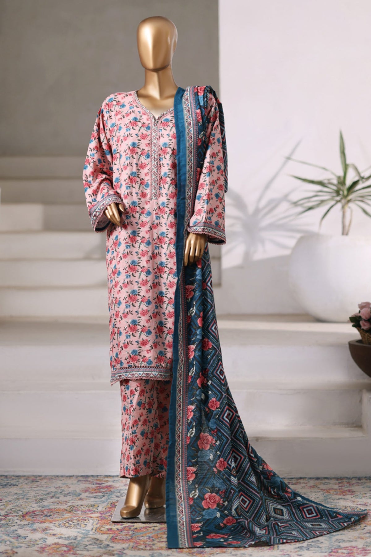 3-PC Stitched Exclusive Printed Khaddar By Bin Saeed | WK-2390