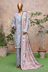3-PC Stitched Exclusive Printed Khaddar By Bin Saeed | WK-2395