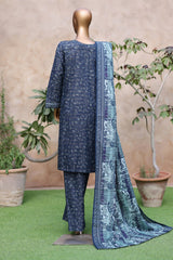 3-PC Stitched Exclusive Printed Khaddar By Bin Saeed | WK-2396