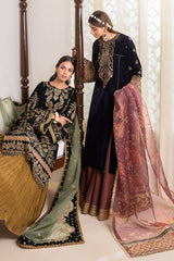 D-424 Unstitched - 3piece - Embroidered Velvet by Baroque