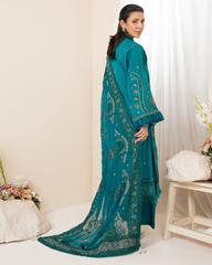 3-PC Unstitched Embroidered Swiss Voil By Johra | JS - 18