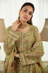 3-PC Unstitched Embroidered Suit Dehleez By Raeesa Premium | Dl 1032