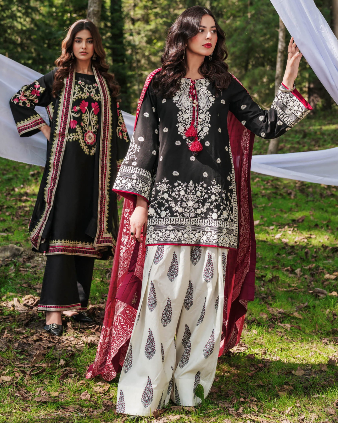 3-PC Unstitched Embroidered Lawn Silent Pine Tale By Afsanah | AL-108