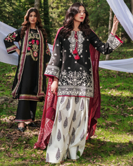 3-PC Unstitched Embroidered Lawn Silent Pine Tale By Afsanah | AL-108