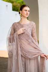3-PC Unstitched Embroidered Net Chinon Chiffon By Iznik | CC-71