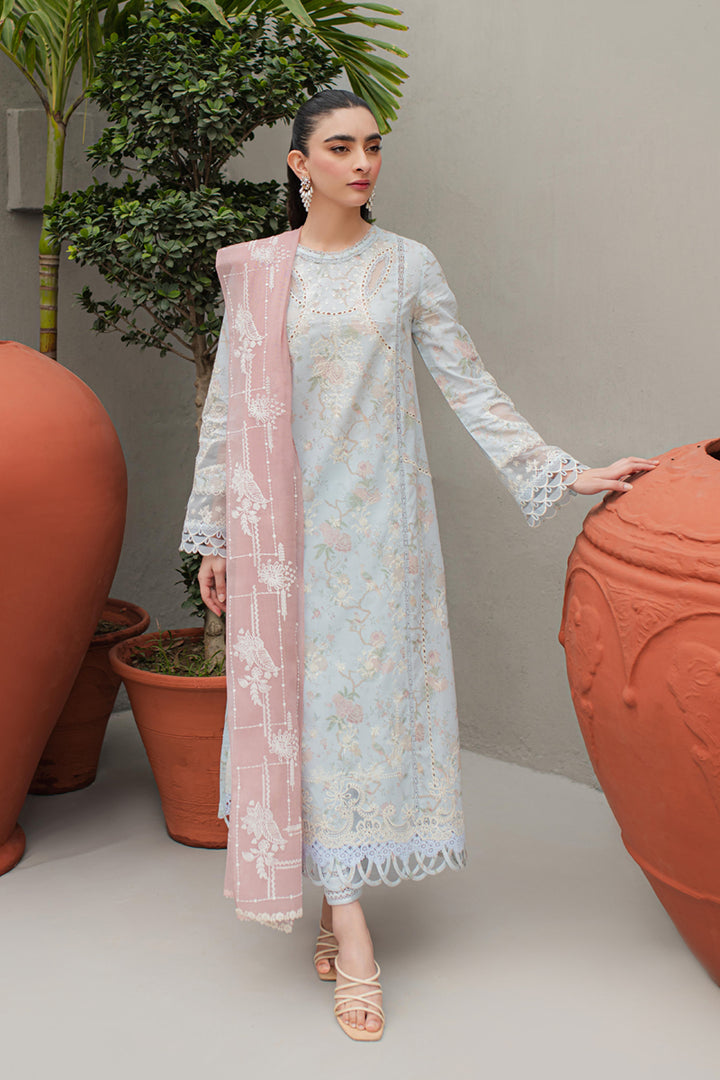 JK-06 OCTAVIA | 3Pc Unstitched Qline Lawn Collection By Qalamkar