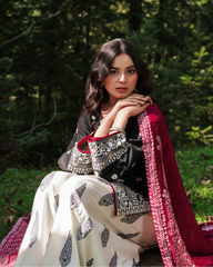 3-PC Unstitched Embroidered Lawn Silent Pine Tale By Afsanah | AL-108