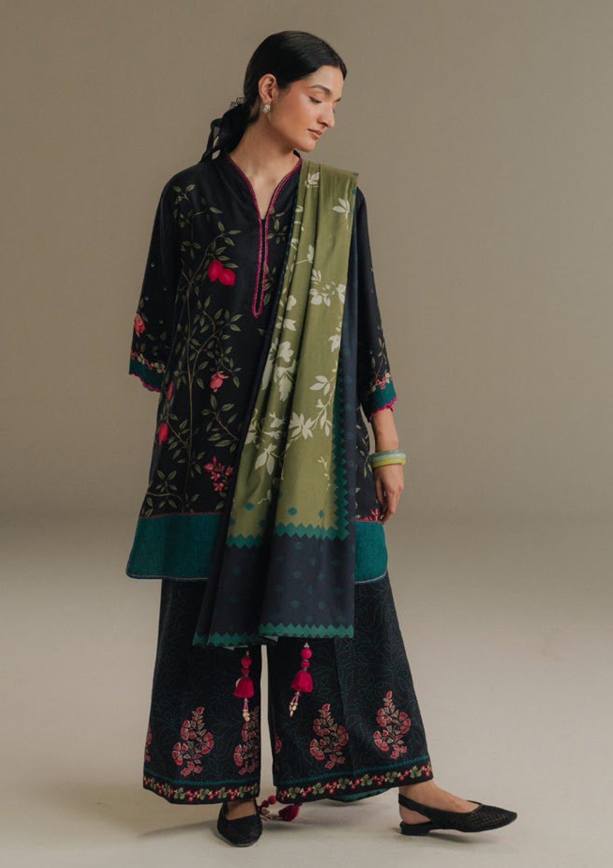 3-PC Unstitched Digital printed Linen Amber Days By Zara Shahjahan | 4A