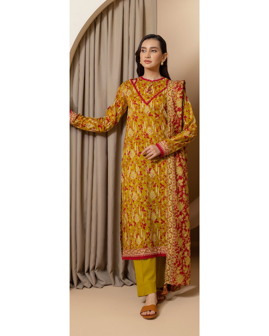 3-PC unstitched Printed Lawn By Zellbury | 0247