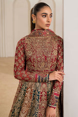 UC-3025 - 3 PC - Unstitched Embroidered Ciffon Wedding Formals By Jazmin