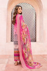 MT-498 | 3PC Unstitched Embroidered Printed Lawn Mehtab By Johra