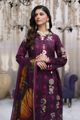 3-PC Charizma Combination Lawn Shirt with Printed Chiffon Dupatta CCS4-03