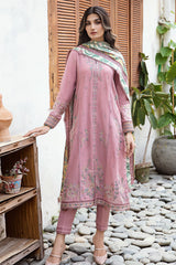 Jazmin Iris Embroidered Fine Slub Unstitched 3 Piece Suit D-03