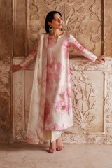 3-PC Unstitched Printed Charmeuse Printed Formals By Iznik | UE-547