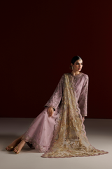 3Pc Embroidered Chiffon Unstitched Suit By Iznik