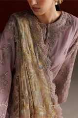 3Pc Embroidered Chiffon Unstitched Suit By Iznik