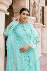 AZ-220 | 4PC Unstitched Suit Embroidered Chikankari Lawn Azal By Johra