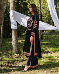 3-PC Unstitched Embroidered Lawn Silent Pine Tale By Afsanah | AL-109