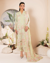 3-PC Unstitched Embroidered Swiss Voil By Johra | JS - 20