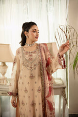 3-PC Unstitched Embroidered Suit Dehleez By Raeesa Premium | Dl 1037