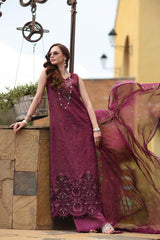 3-PC Unstitched Embroidered Lawn Schiffli Laserkari By Saadia Asad | D8