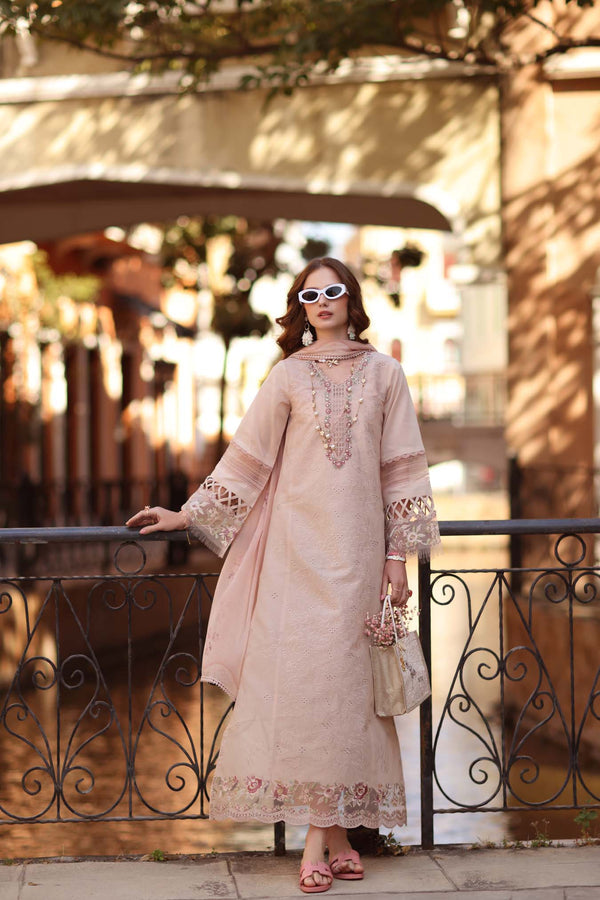 3-PC Unstitched Embroidered Lawn Noor By Saadia Asad | D6 - B