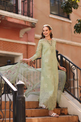 3-PC Unstitched Embroidered Lawn Noor By Saadia Asad | D2 - A