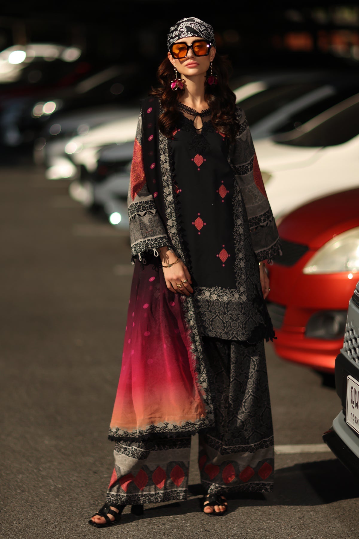 3-PC Unstitched Embroidered Lawn Andaaz By Charizma | CAD6-05