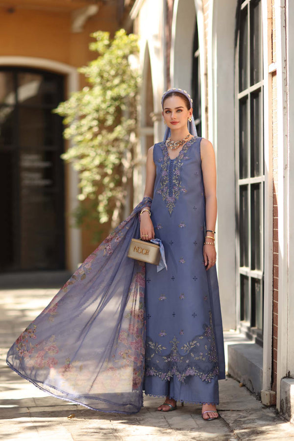 3-PC Unstitched Embroidered Lawn Noor By Saadia Asad | D3 - B