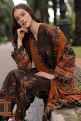 3-PC Unstitched Embroidered Linen Collection By Charizma