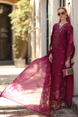3-PC Unstitched Embroidered Lawn Noor By Saadia Asad | D3 - A