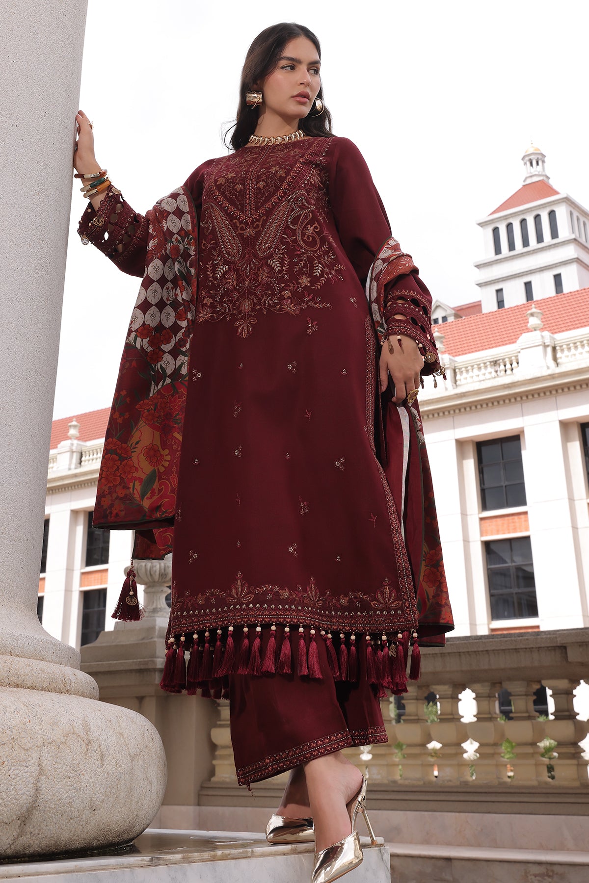 3-PC Unstitched Peach Leather Collection By Charizma