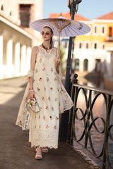 3-PC Unstitched Embroidered Lawn Noor By Saadia Asad | D8 - A