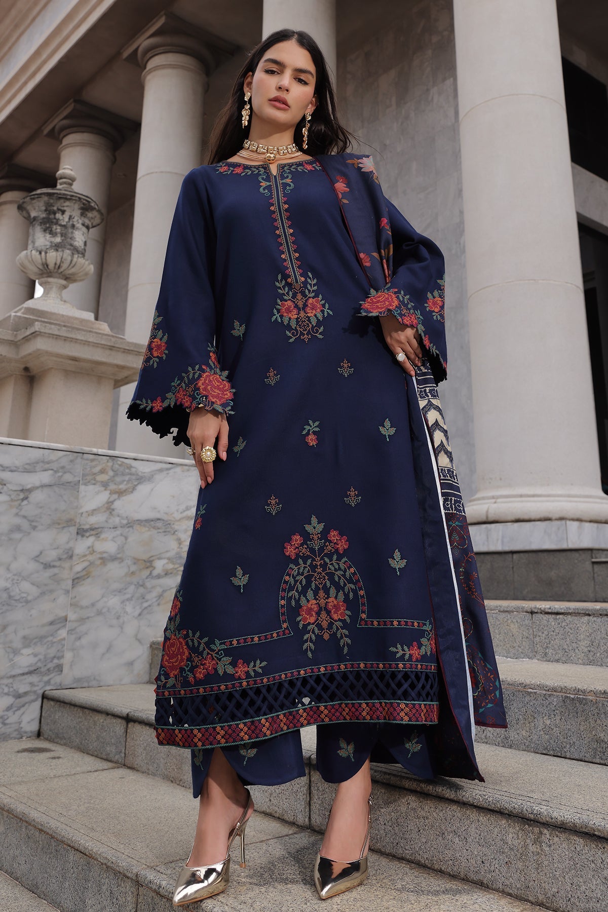 3-PC Unstitched Peach Leather Collection By Charizma