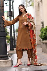 3-PC Unstitched Peach Leather Collection By CHARIZMA