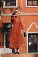 3-PC Unstitched Embroidered Lawn Noor By Saadia Asad | D7 - A