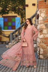 3-PC Unstitched Embroidered Lawn Noor Luxe Chikankari By Saadia asad | D8-B