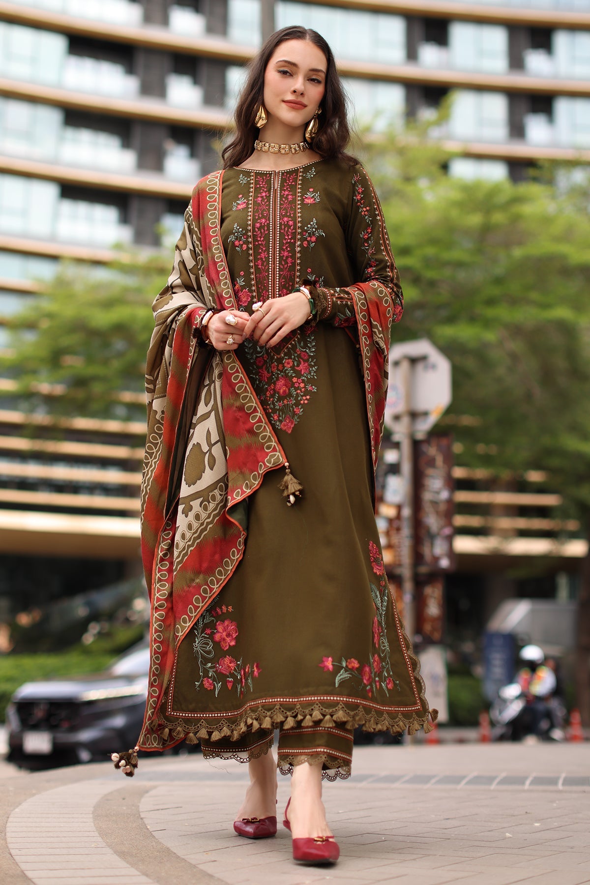 3-PC Unstitched Peach Leather Collection By CHARIZMA