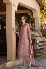 3-PC Unstitched Embroidered Lawn Noor Luxe Chikankari By Saadia asad | D4-B
