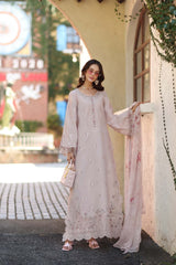 3-PC Unstitched Embroidered Lawn Noor Luxe Chikankari By Saadia asad | D7-A