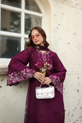 3-PC Unstitched Embroidered Lawn Noor Luxe Chikankari By Saadia asad | D1-A