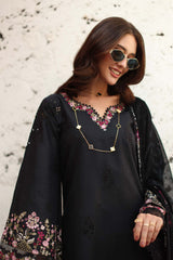 3-PC Unstitched Embroidered Lawn Noor Luxe Chikankari By Saadia asad | D1-B