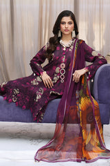 3-PC Charizma Combination Lawn Shirt with Printed Chiffon Dupatta CCS4-03