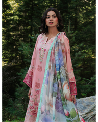 3-PC Unstitched Embroidered Lawn Silent Pine Tale By Afsanah | AL-110