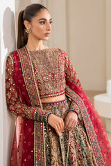 UC-3025 - 3 PC - Unstitched Embroidered Ciffon Wedding Formals By Jazmin