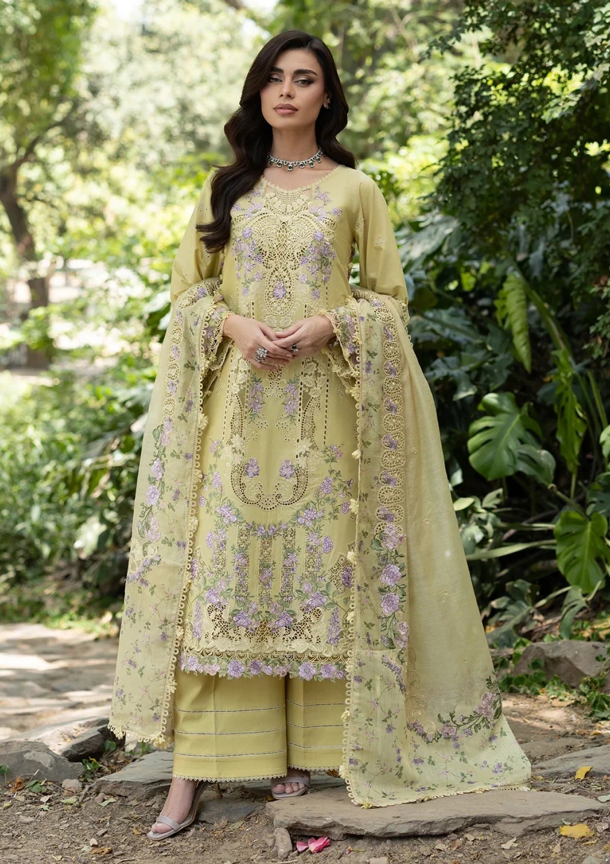 3-PC Unstitched Embroidered Luxury Lawn By Elaf | ELQ-7A