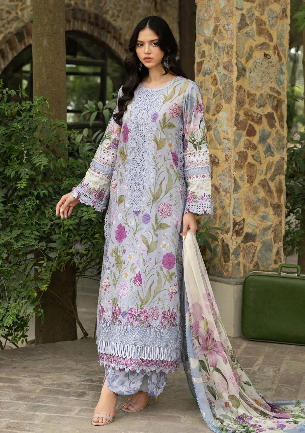 3-PC Unstitched Digital Printed Lawn Signature By Elaf | ARIANA