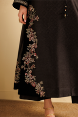 3Pc Suit – Textured Sheesha Silk Unstitched with Velvet & Pure Silk Dupatta By Iznik